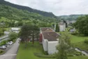 Cité scolaire Victor-Considérant, salins-les-bains (39) - Le site dans sa pente, vu du nord, au dessus de la restauration.© Région Bourgogne-Franche-Comté, Inventaire du patrimoine 2014 J. Mongreville